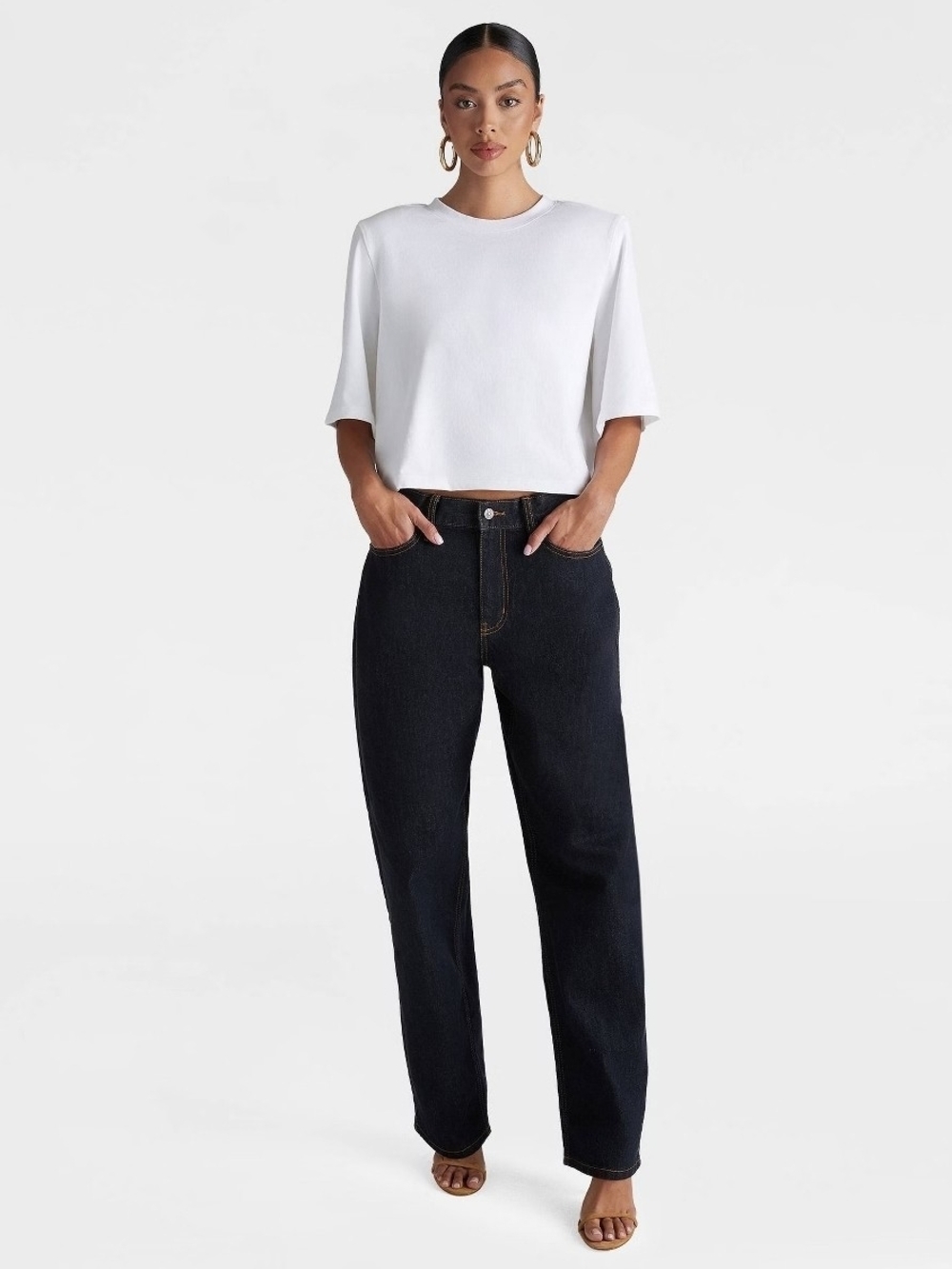 KBB Mid Rise Straight Leg Dark Denim